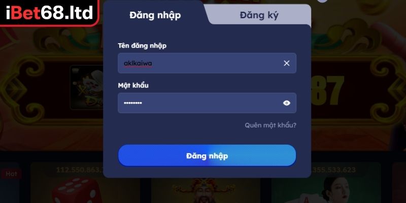 Đăng Nhập iBet68 Dễ Dàng Với Điều Kiện Và Hướng Dẫn Từ A-Z 2 Điền chính xác thông tin đăng nhập iBet68