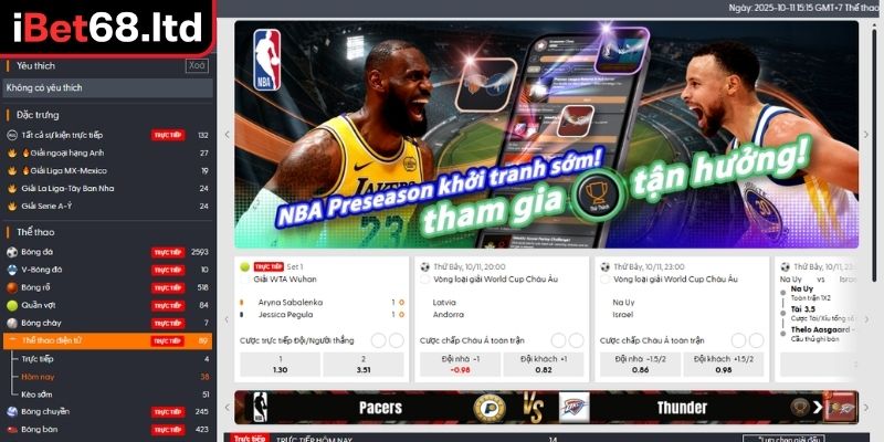 E-sports iBet68 Sảnh Chơi Thể Thao Điện Tử Hấp Dẫn Nhất 2025 1 Điểm đặc biệt của sảnh chơi E-sports iBet68