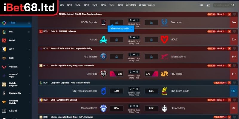 E-sports iBet68 Sảnh Chơi Thể Thao Điện Tử Hấp Dẫn Nhất 2025 3 Hướng dẫn quy trình tham gia E-sports iBet68 chi tiết