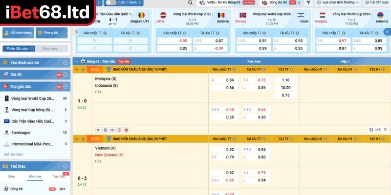 K-Sports iBet68 - Sảnh Cá Cược Thể Thao Uy Tín Hàng Đầu 2025 3 Điểm vượt trội làm nên thương hiệu K-Sports iBet68